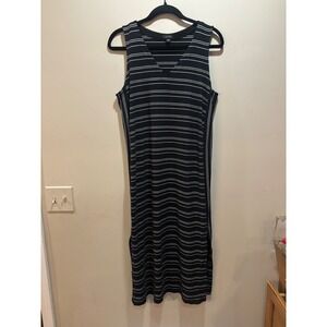 J. Jill Black and White Striped Maxi Dress